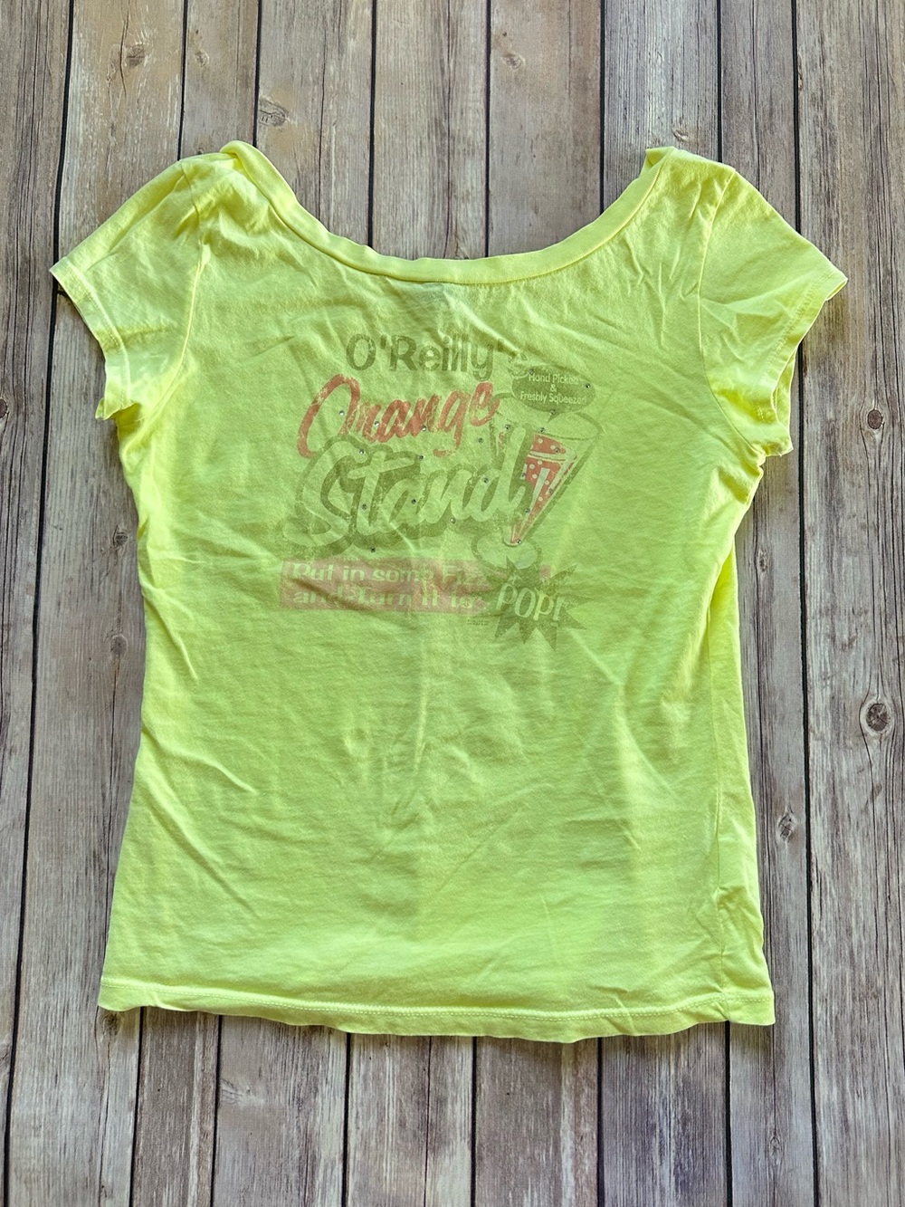 Vintage FANG Neon Yellow Short Sleeve Scoop Neck Tee